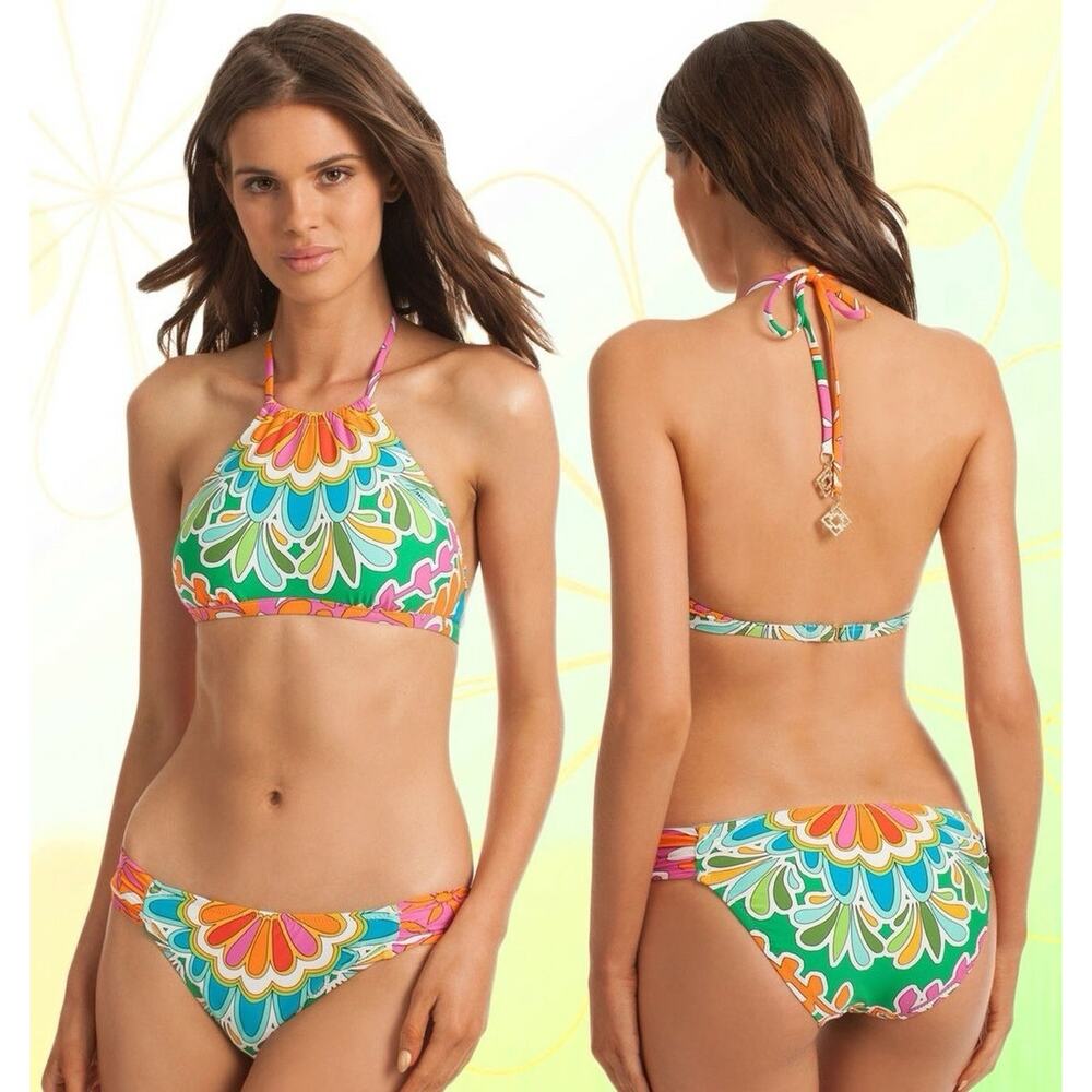 Trina Turk Tamarindo Halter Bikini Set 10 EUC